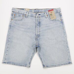 Levi's 501 Men's Original Fit Hemmed 9" Denim Button Fly Shorts Light Blue 36X9
